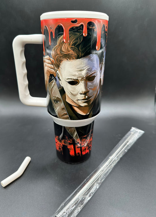 40 oz Michael Horror sublimated tumbler