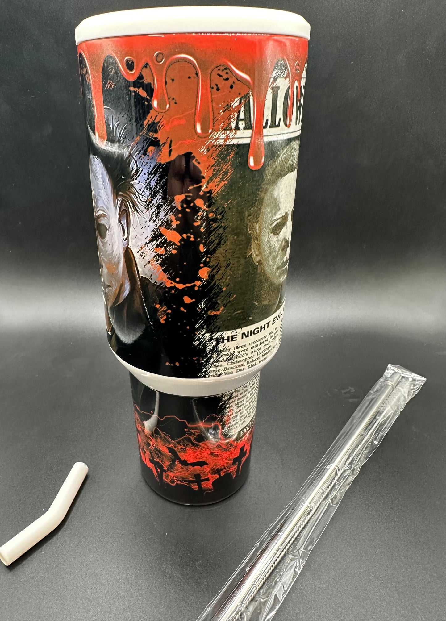 40 oz Michael Horror sublimated tumbler