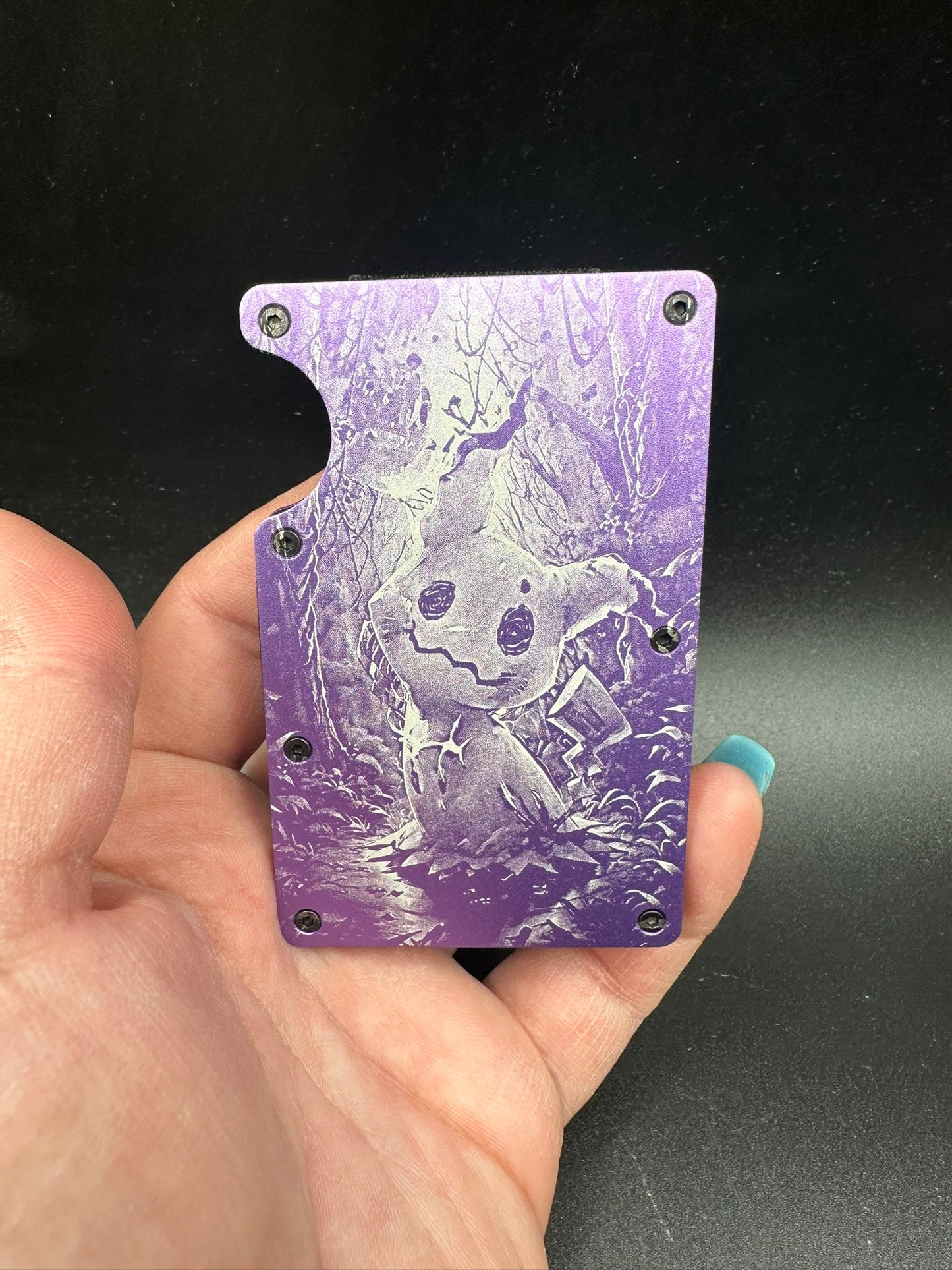 Mimikyu Pokémon Laser Engraved Metal Wallet