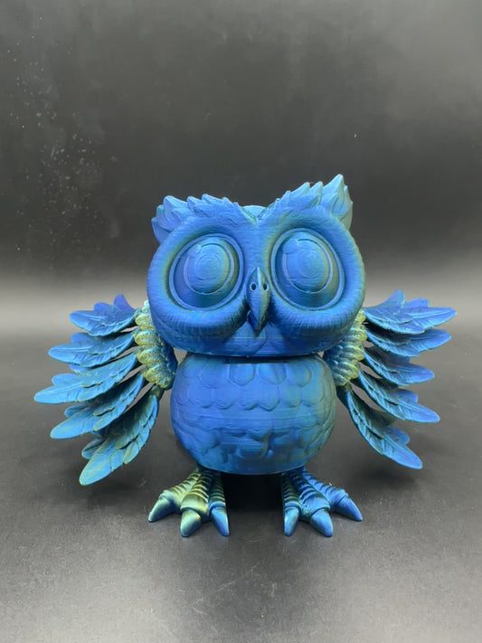 3D printed Owl with articulating figures